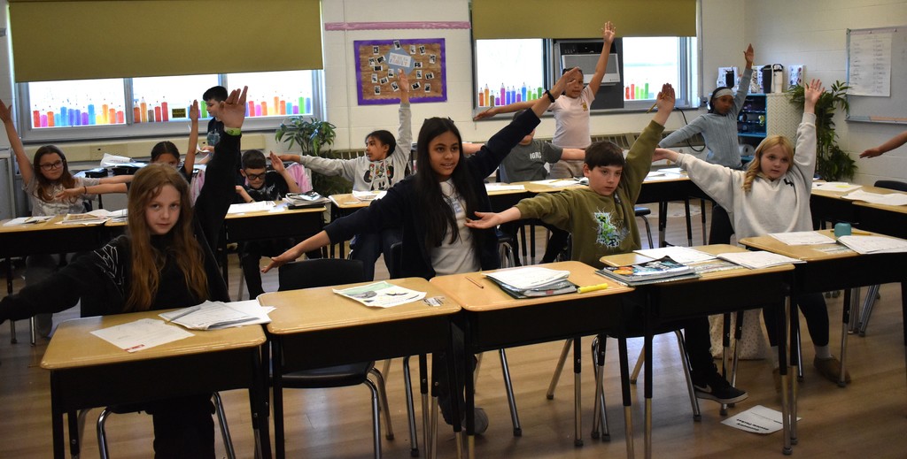 students in math class