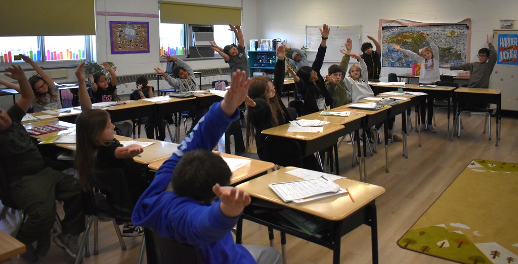 students in math class