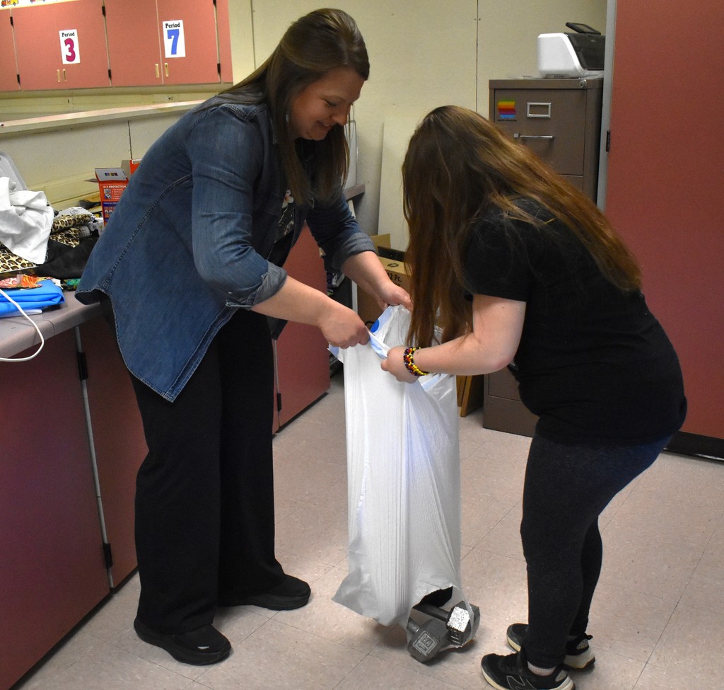 student and teacher in FACS class