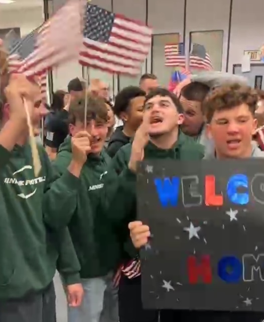 students at airport