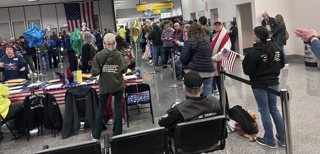 people at airport