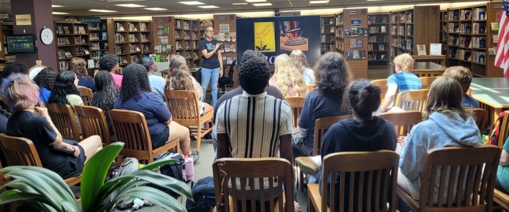 speaker talking to students