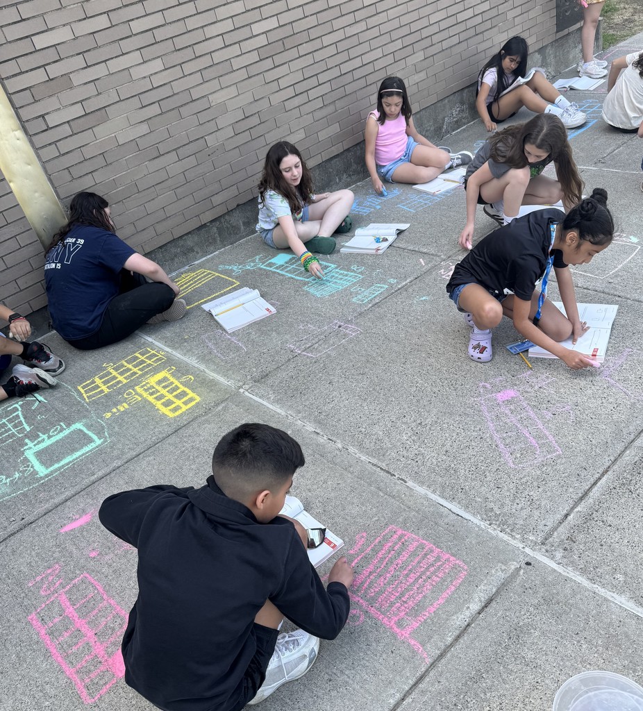 students with chalk 