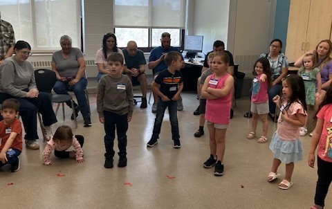 students in music class