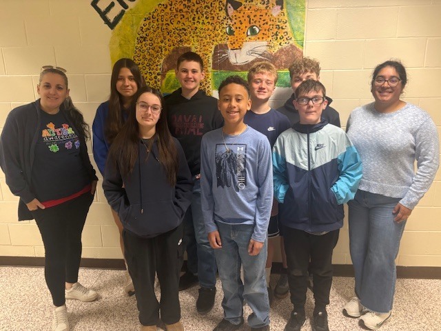 students in blue