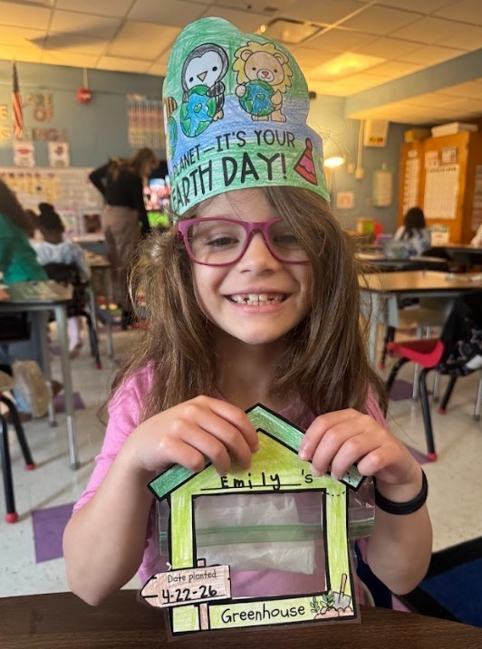 student with artwork