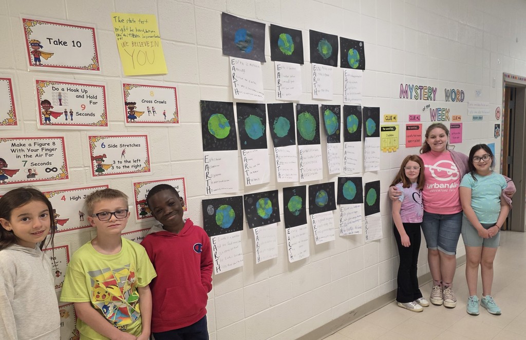 students with artwork