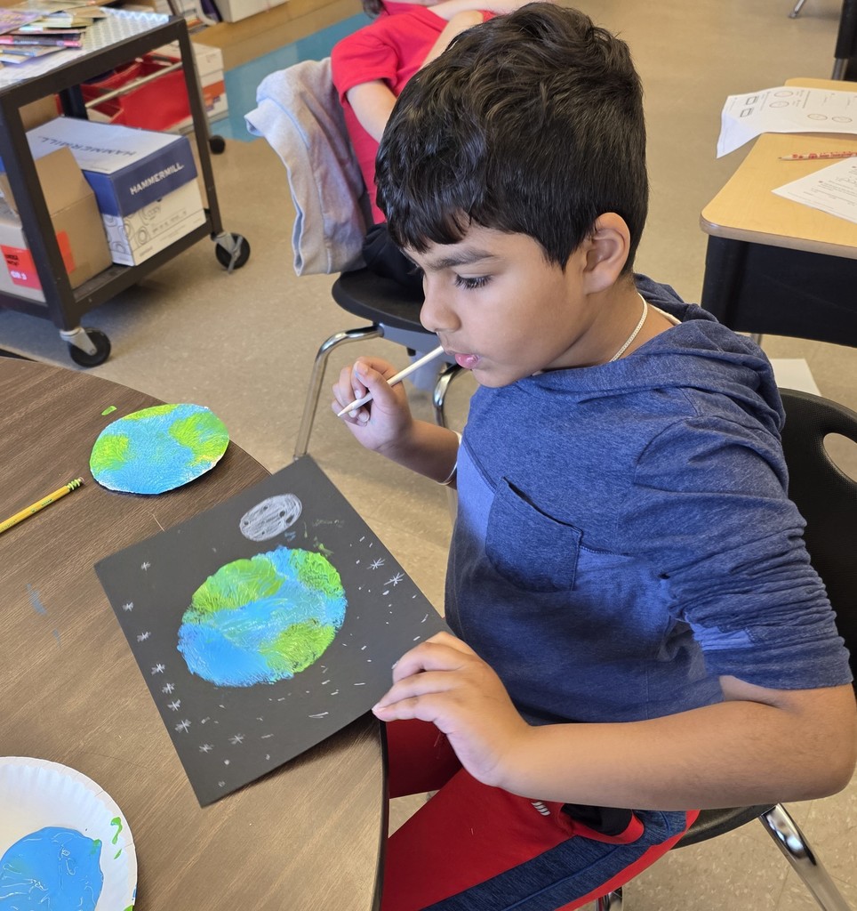 student with artwork