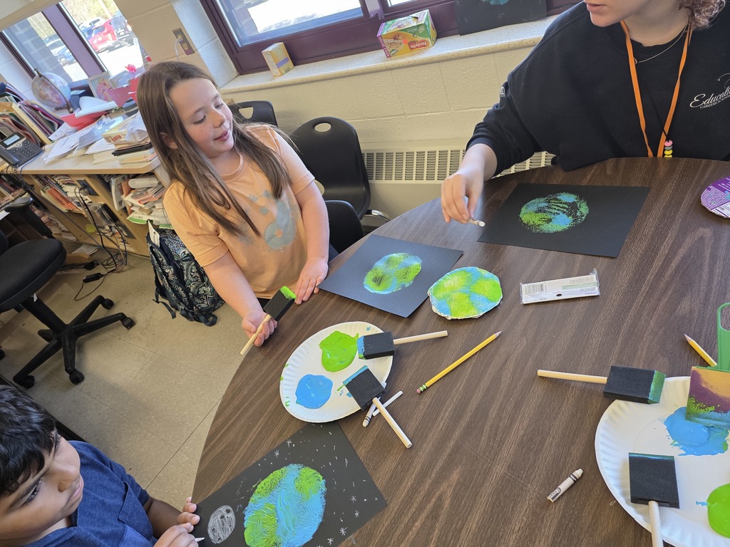 students with artwork