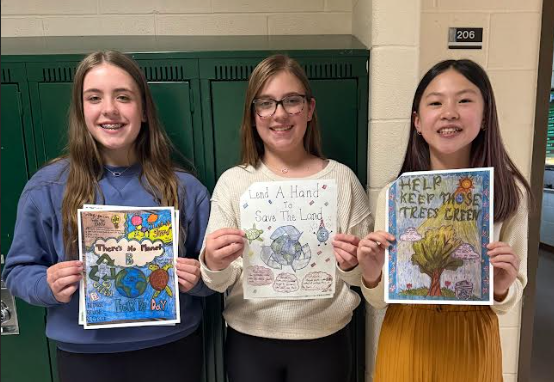 students with posters
