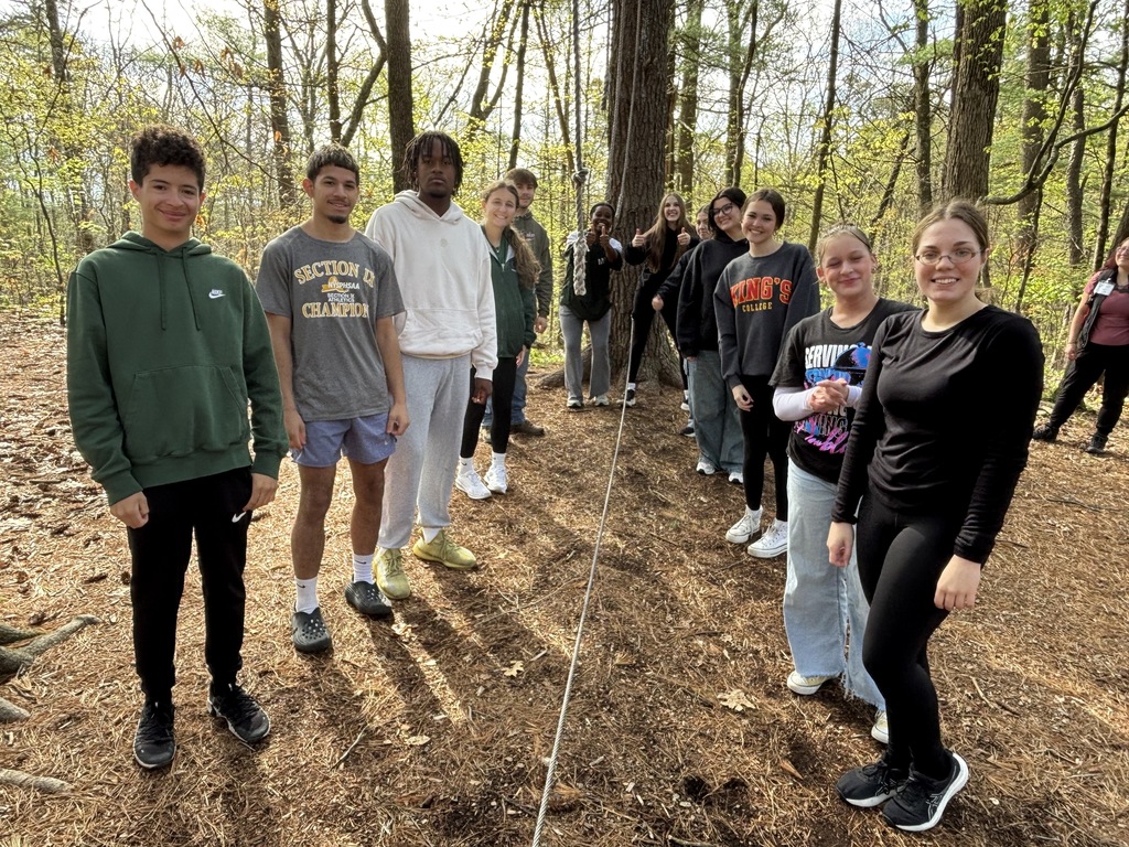 students in the woods