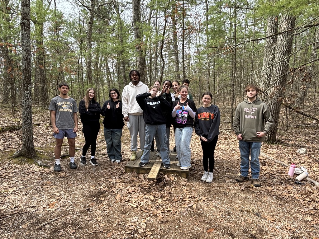 students in the woods