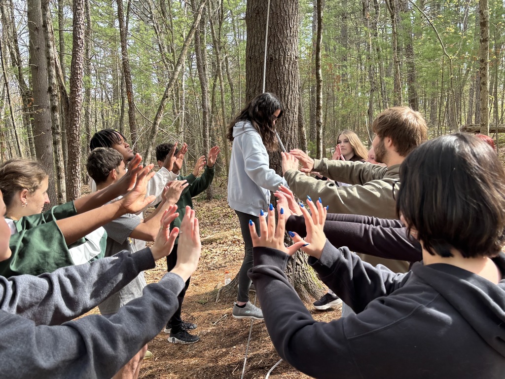 students in the woods