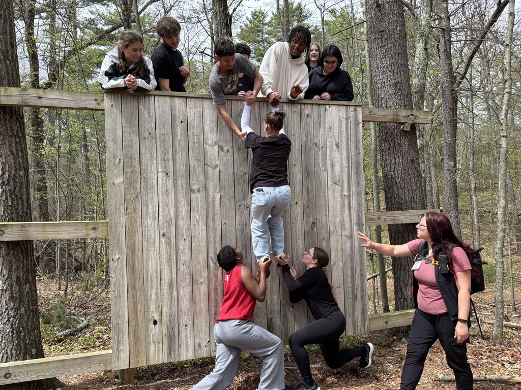 students in the woods