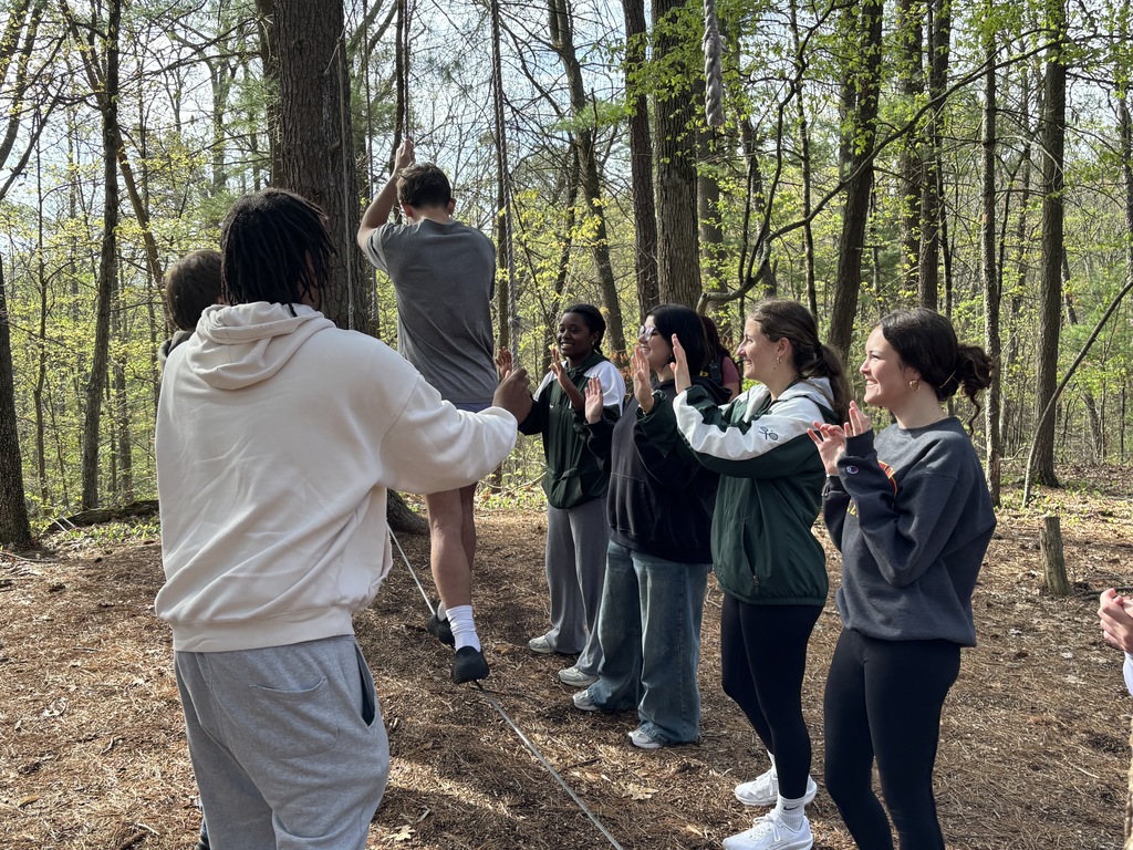 students in the woods