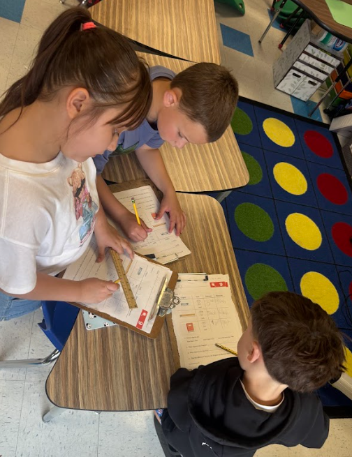 students with measurement tools