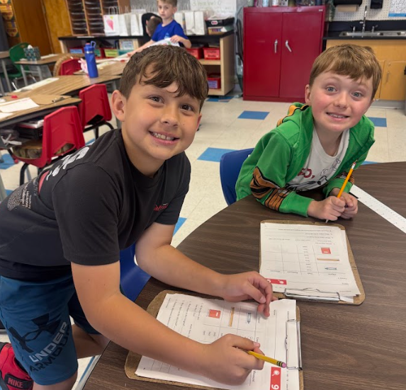 students with measurement tools
