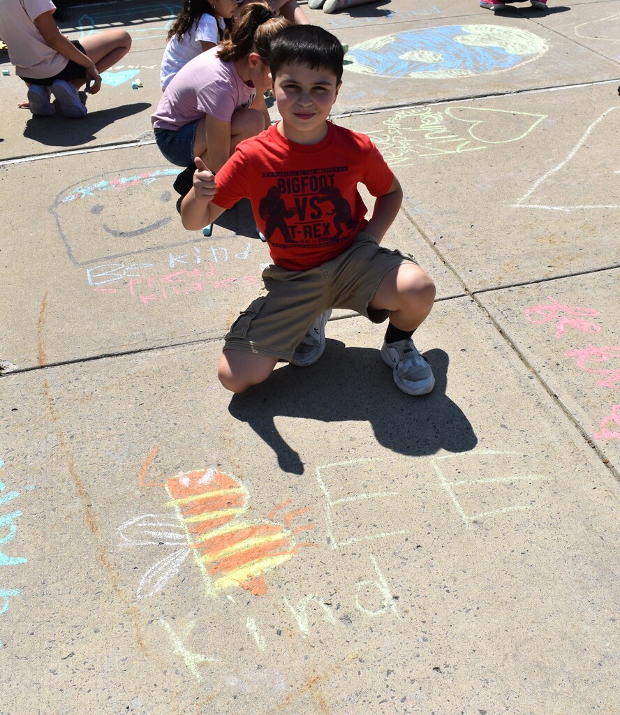 student at chalk day