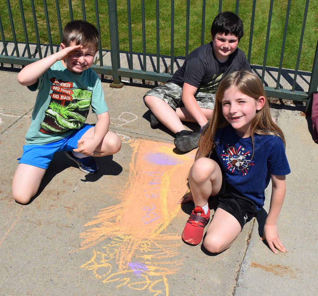 students at chalk day
