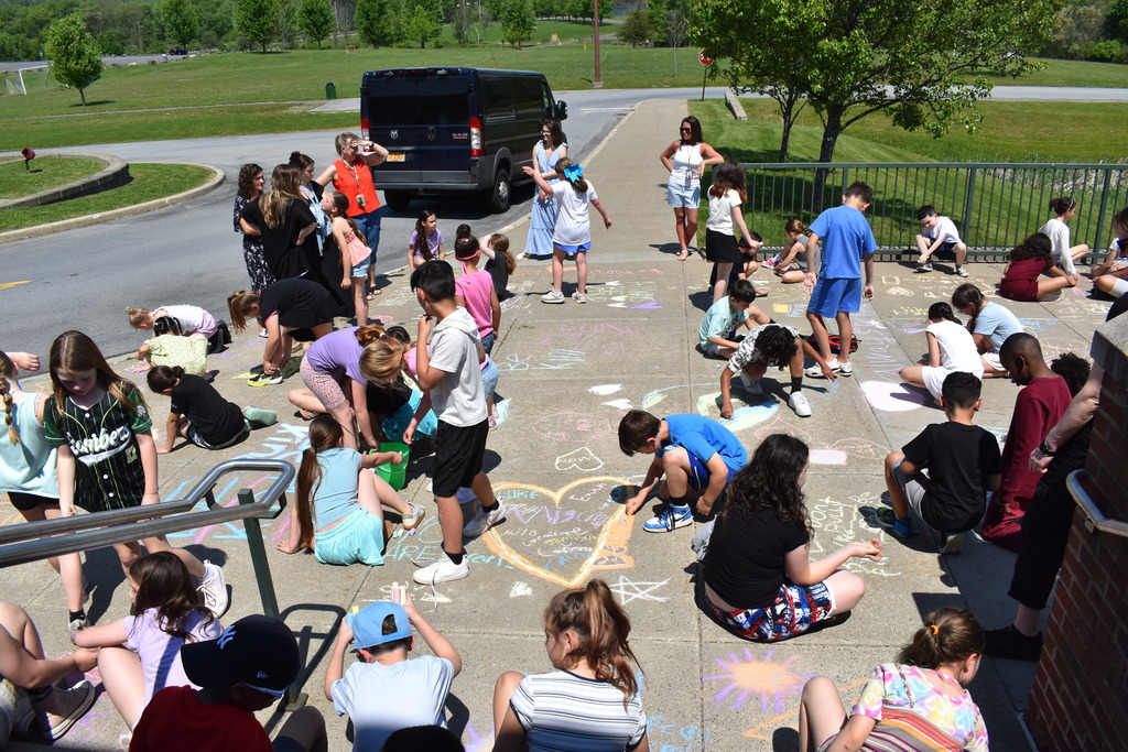 students at chalk day