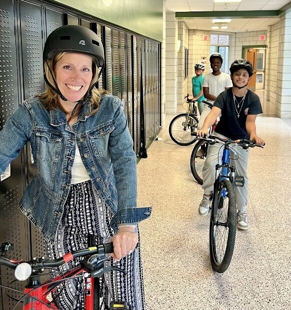 student bikers
