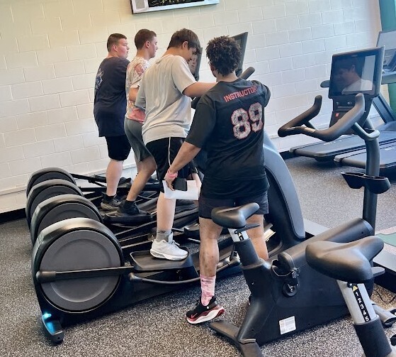 students in weight room