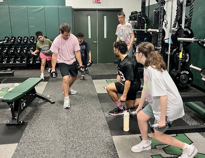 students in weight room