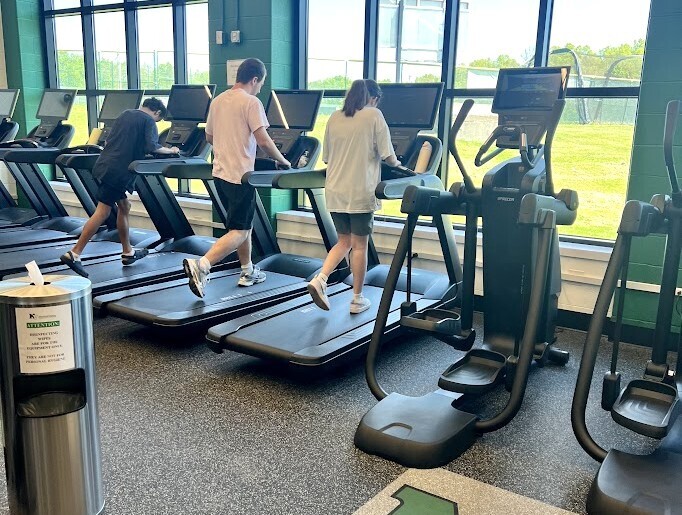 students in cardio room