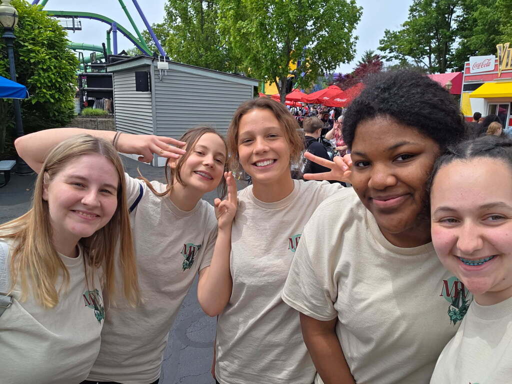 students in park