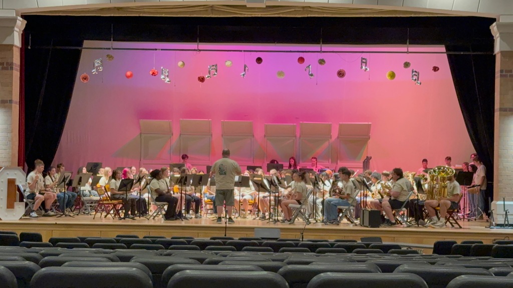 students on stage