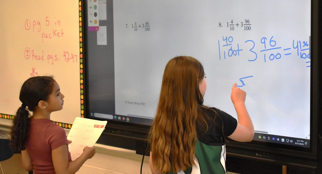 students in math class