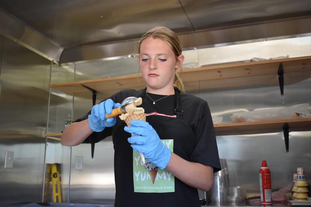 student with ice cream