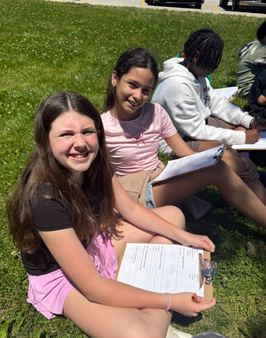 students outside