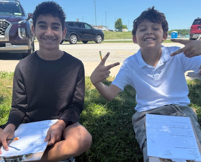 students outside