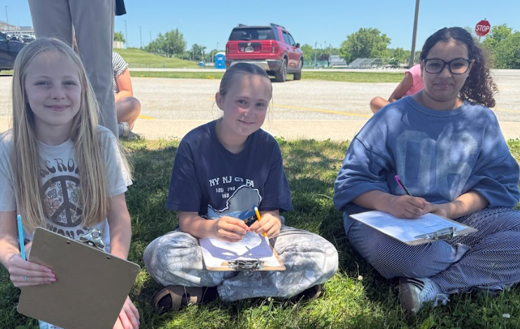 students outside