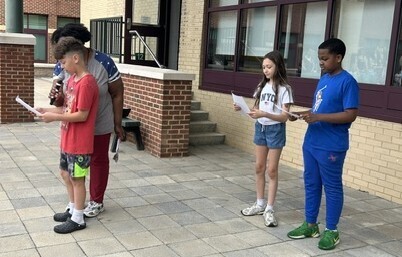 students at assembly
