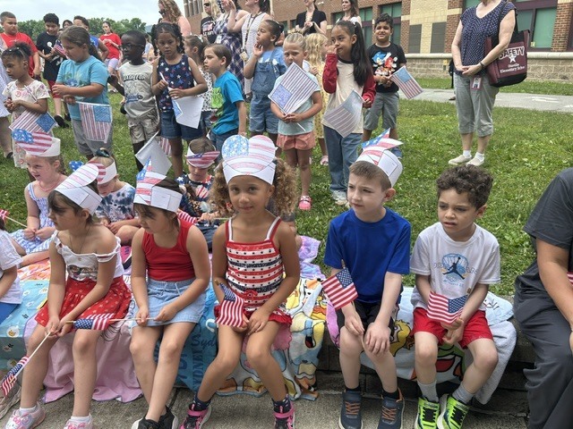 students at assembly