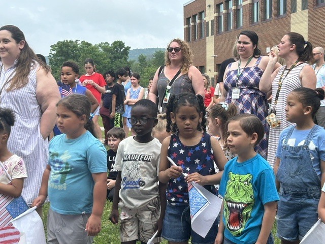 students at assembly