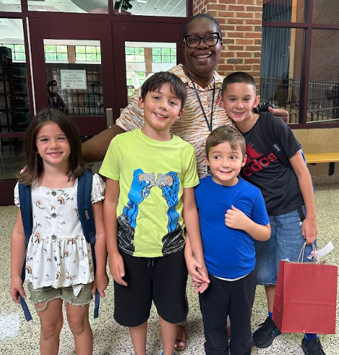 principal and students