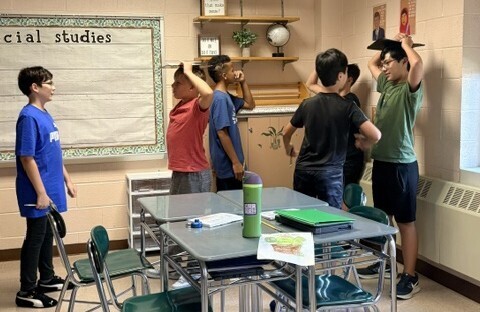 students drawing