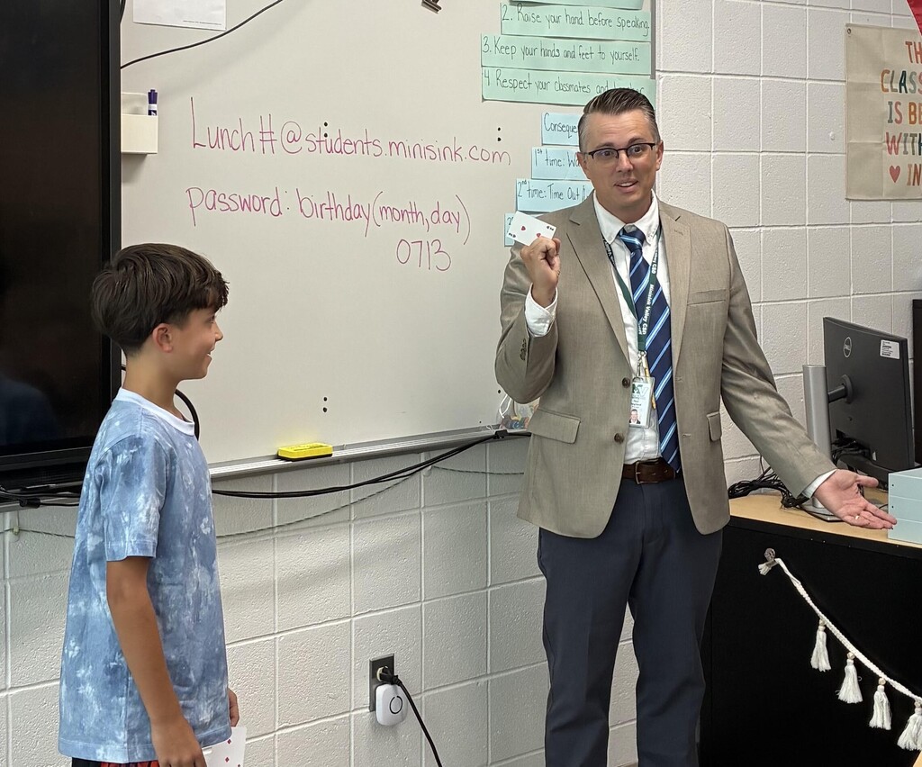 teacher with card trick