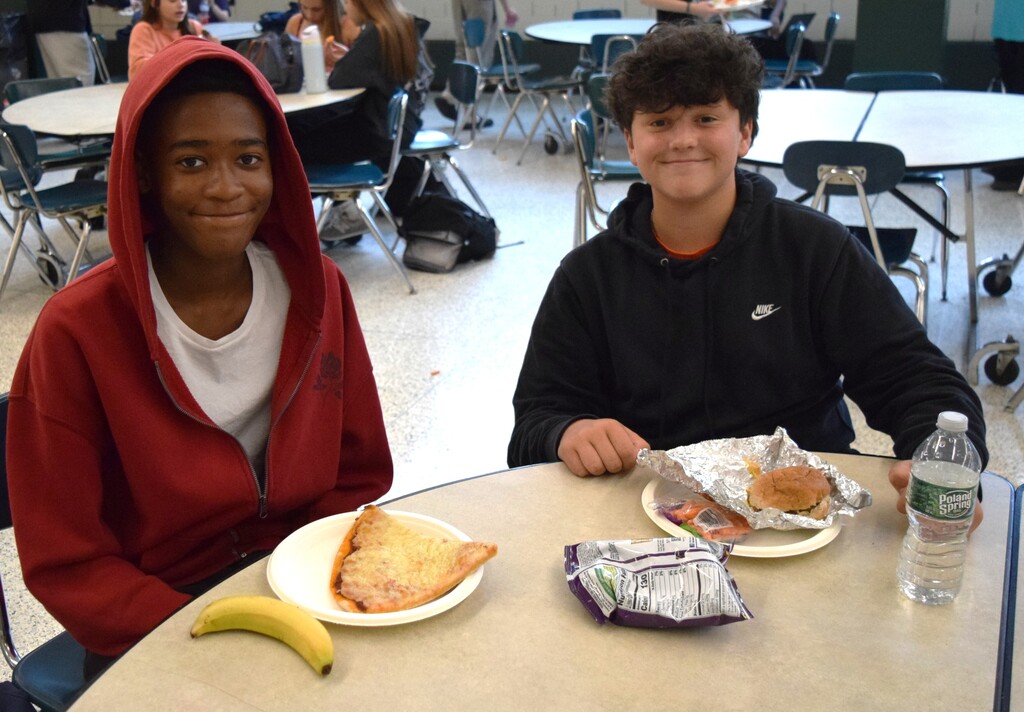 students with food