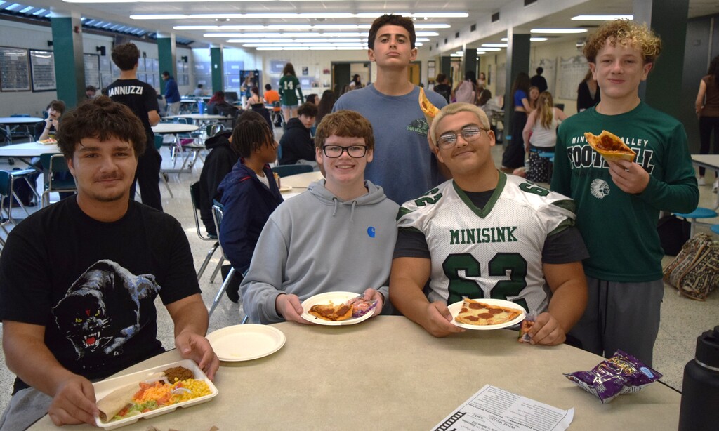 students with food