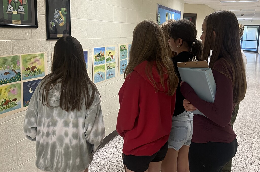 students in hallway