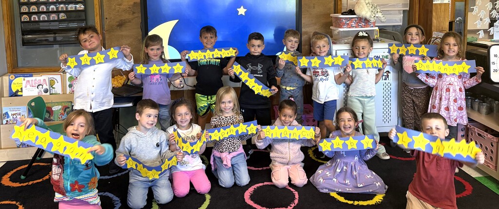 students with paper stars