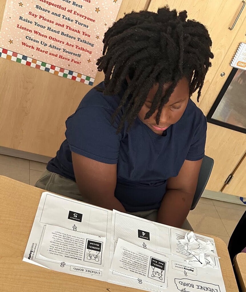 student in class