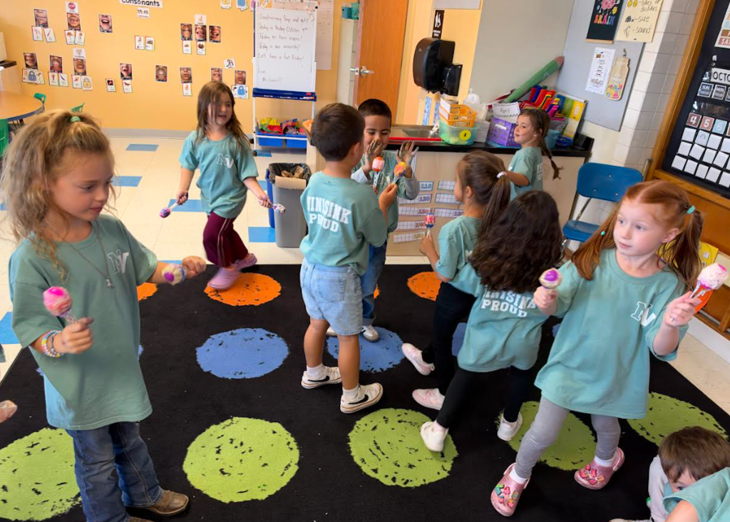 students dancing