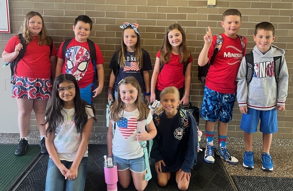 students in hallway