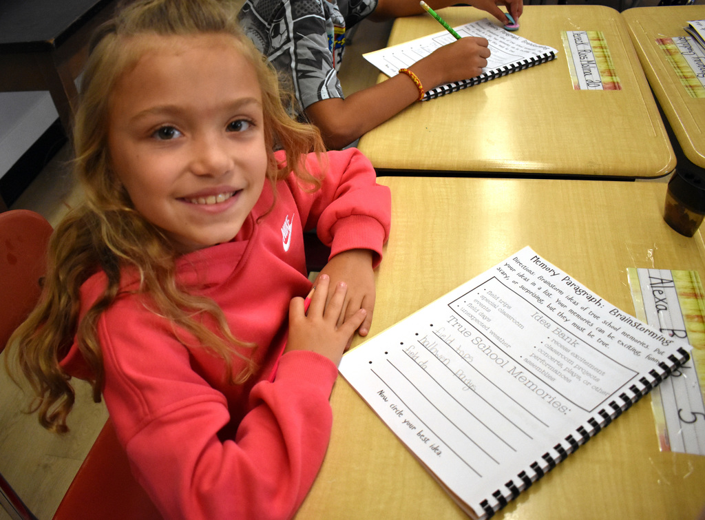 student in class