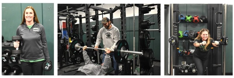 teachers using weight room equipment
